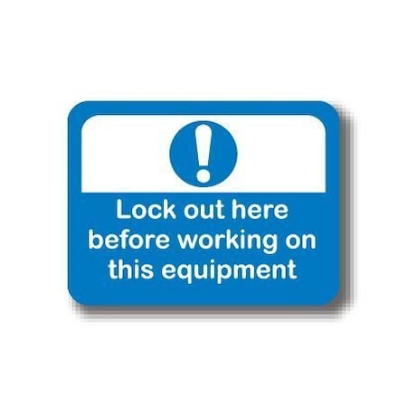 Ergomat 36in x 27in RECTANGLE SIGNS - Lock Out Here Before Working On Equipment DSV-SIGN 972 #2029 -UEN